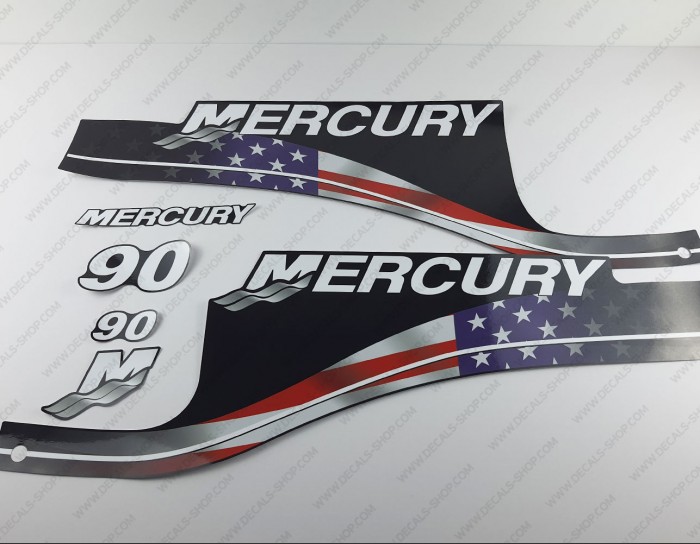 Mercury 90HP ELPTO Two Stroke 1999-2006 USA Flag Edition Outboard Decal Kit